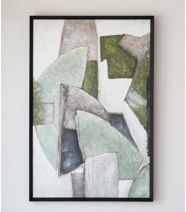 Cuadro abstracto Formas N2 verde gris - VP Interiorismo