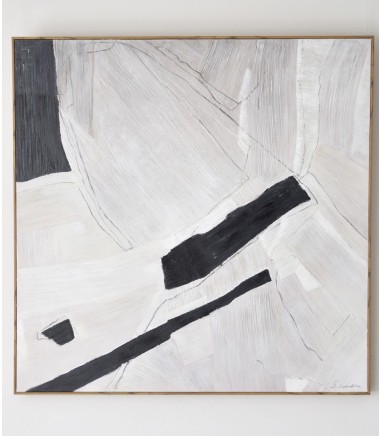 Cuadro abstracción en gris N1 con marco - VP Interiorismo