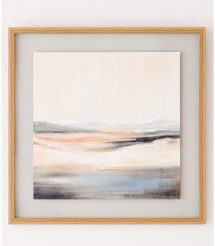 Cuadro abstracto horizonte N1 ocre gris - VP Interiorismo