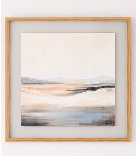 Cuadro abstracto horizonte N1 ocre gris - VP Interiorismo