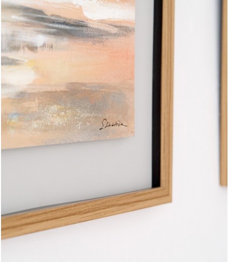 Cuadro abstracto horizonte N1 ocre gris - VP Interiorismo