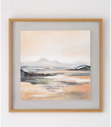 Cuadro abstracto horizonte N2 ocre gris - VP Interiorismo