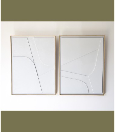 Cuadro relieve gris claro N2 - VP Interiorismo