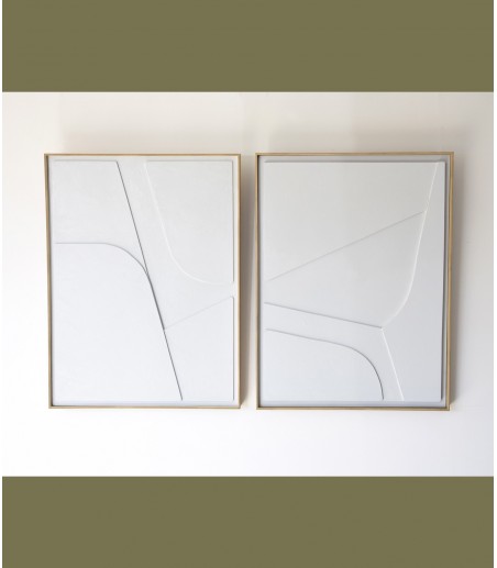 Cuadro relieve gris claro N2 - VP Interiorismo