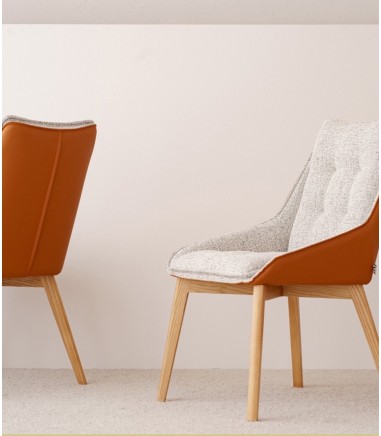 Set 2 sillas Mia Beige, gris, camel - VP Interiorismo