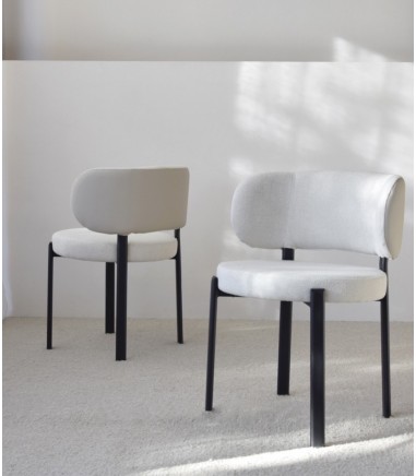 Set 2 sillas comedor blanco textura Bern - VP Interiorismo