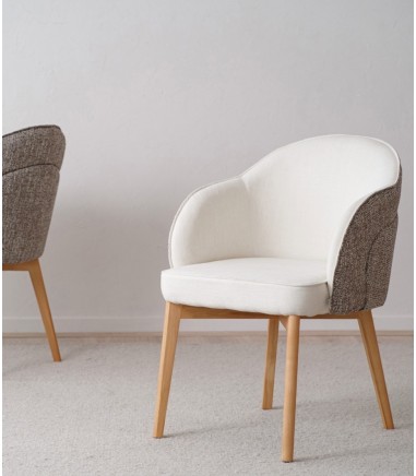 Set 2 sillas comedor Roma marfil tostado - VP Interiorismo