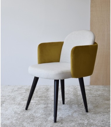 Set 2 sillas comedor con brazos ocre - VP Interiorismo