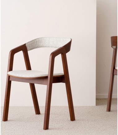 Set 2 sillas Aira madera marrón gris - VP Interiorismo