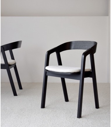 Set 2 sillas Noa madera negro beige - VP Interiorismo