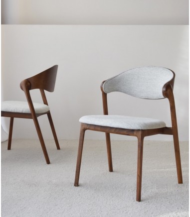 Set 2 sillas Lea madera marrón gris - VP Interiorismo