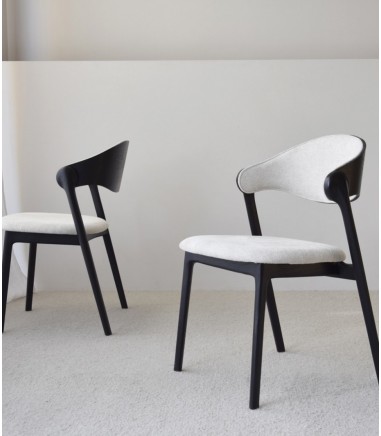 Set 2 sillas Lea madera negro beige - VP Interiorismo