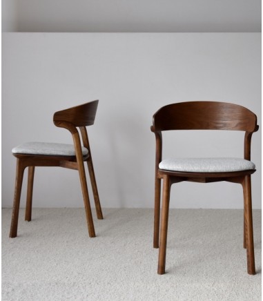 Set 2 sillas Emma madera marrón gris - VP Interiorismo
