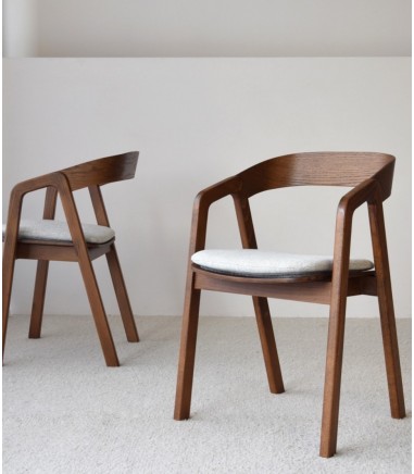 Set 2 sillas Noa madera marrón gris - VP Interiorismo
