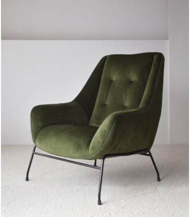 Butaca en terciopelo verde oscuro - VP Interiorismo