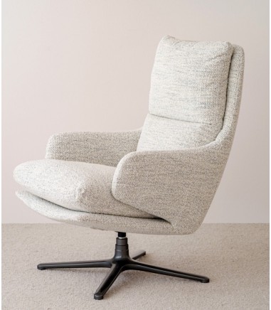 Butaca giratoria mezclilla beige gris - VP Interiorismo