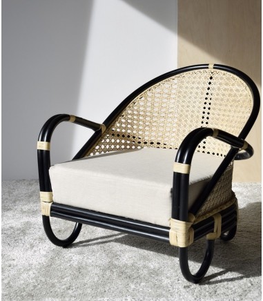 Sillón Orsa en rattan con cojín - VP Interiorismo