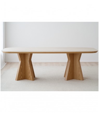 Mesa comedor linea cerámico beige fresno - VP Interiorismo
