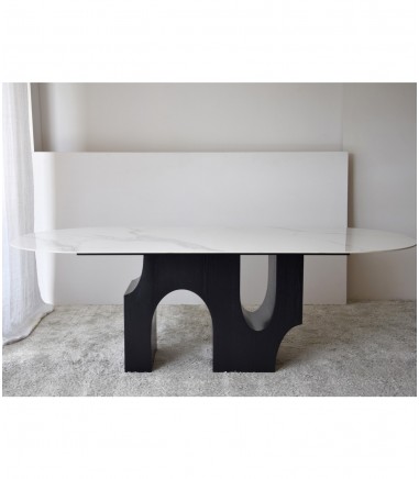 Mesa comedor Petra blanco, negro, gris - VP Interiorismo