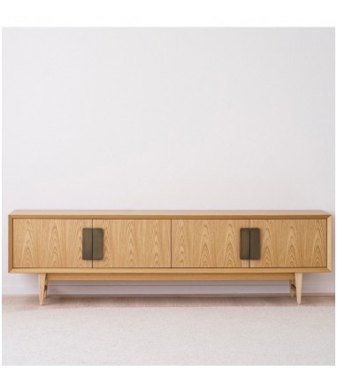 Mueble TV Oia roble y latón envejecido - VP Interiorismo