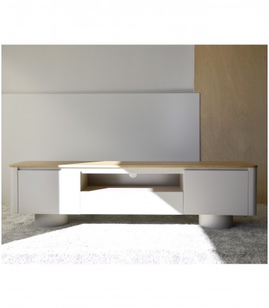 Mueble TV Cilindro gris arena, roble - VP Interiorismo
