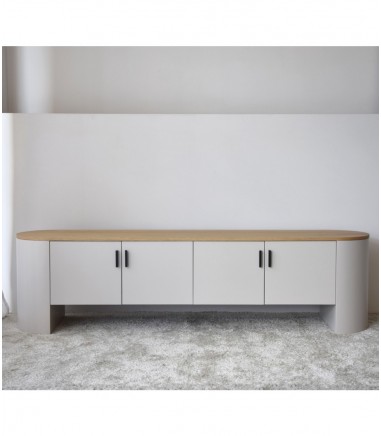 Mueble TV Tea gris arena y roble - VP Interiorismo