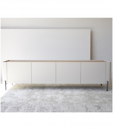 Mueble TV arena mate y roble natural - VP Interiorismo