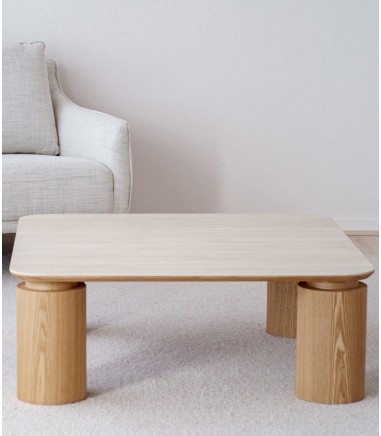 Mesa centro Línea cerámico beige fresno - VP Interiorismo