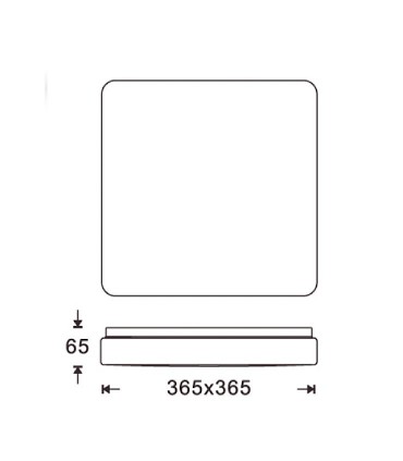 Plafón Led SEVER 42W Cuadrado Regulable Mate Ø36cm Medidas
