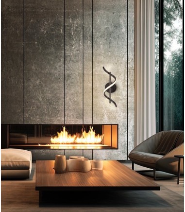 Aplique de pared Boa negro - Schuller