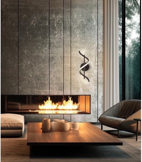 Aplique de pared Boa negro - Schuller