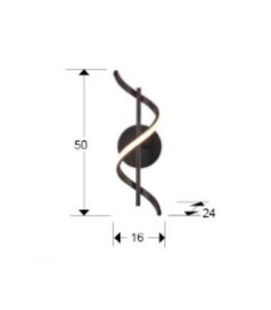 Aplique de pared Boa negro - Schuller