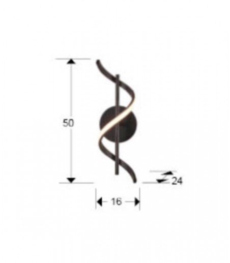 Aplique de pared Boa negro - Schuller
