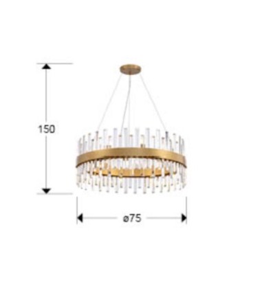 Lámpara 18L Grace oro D75 - Schuller