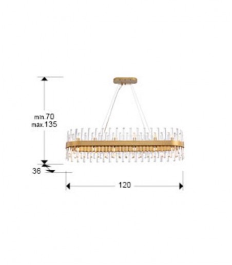 Lámpara 28L Grace oro oval - Schuller