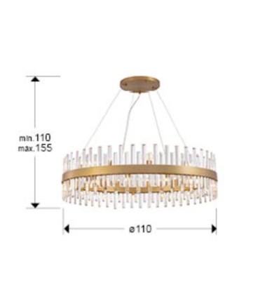 Lámpara colgante 26L Grace oro D110 - Schuller