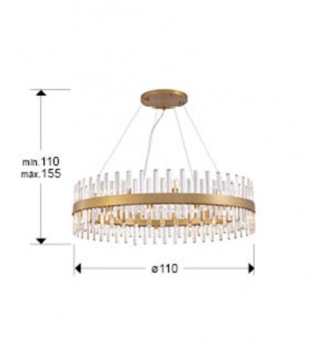 Lámpara colgante 26L Grace oro D110 - Schuller