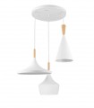 Lámpara de techo Eyra Blanco de Jueric con 3 colgantes diferentes. Estilo Nórdico