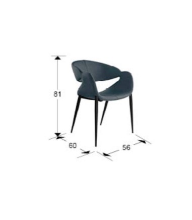 Sillón Giro azul oscuro, negro - Schuller