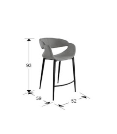 Taburete Giro gris claro, negro - Schuller