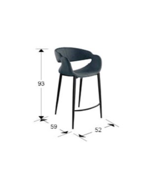Taburete Giro II azul oscuro, negro - Schuller 2