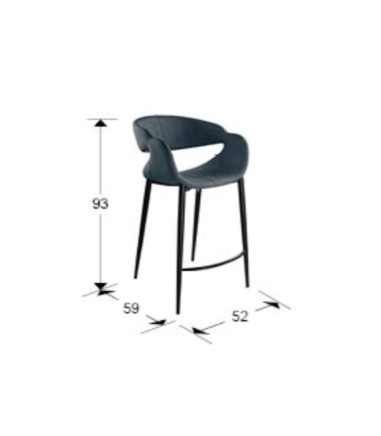 Taburete Giro II azul oscuro, negro - Schuller
