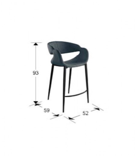 Taburete Giro II azul oscuro, negro - Schuller