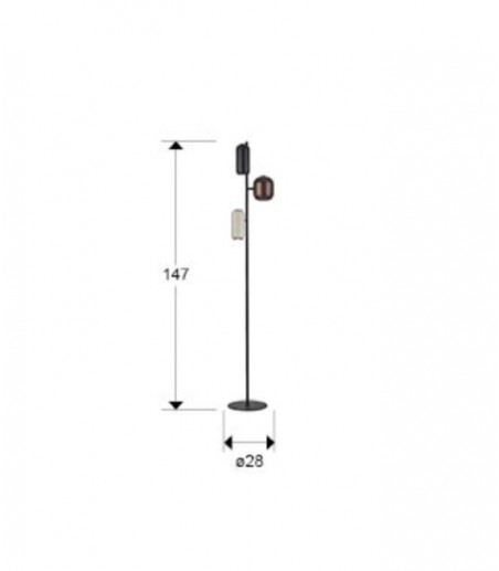 Lámpara de pie Nimes 3L negro colores - Schuller