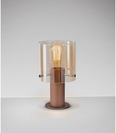 Lámpara de mesa Venize 1L cobre ambar - Schuller