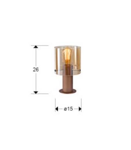 Lámpara de mesa Venize 1L cobre ambar - Schuller