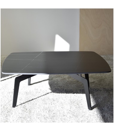 Mesa de centro N.00 metal, piedra, negro - VP Interiorismo