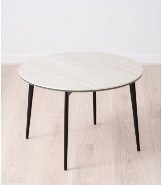 Mesa auxiliar cerámico gris mate metal - VP Interiorismo