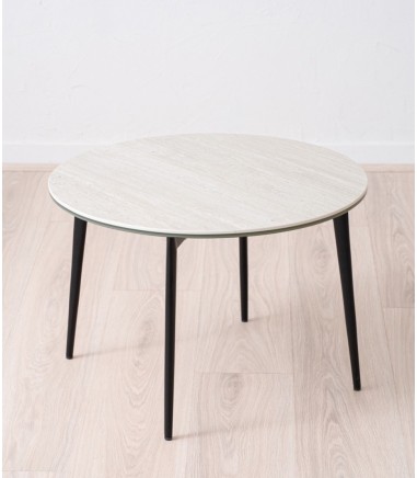 Mesa auxiliar cerámico gris mate metal - VP Interiorismo