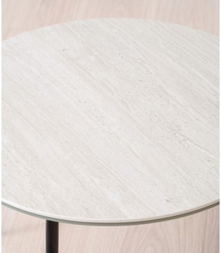 Mesa auxiliar cerámico gris mate metal - VP Interiorismo 2